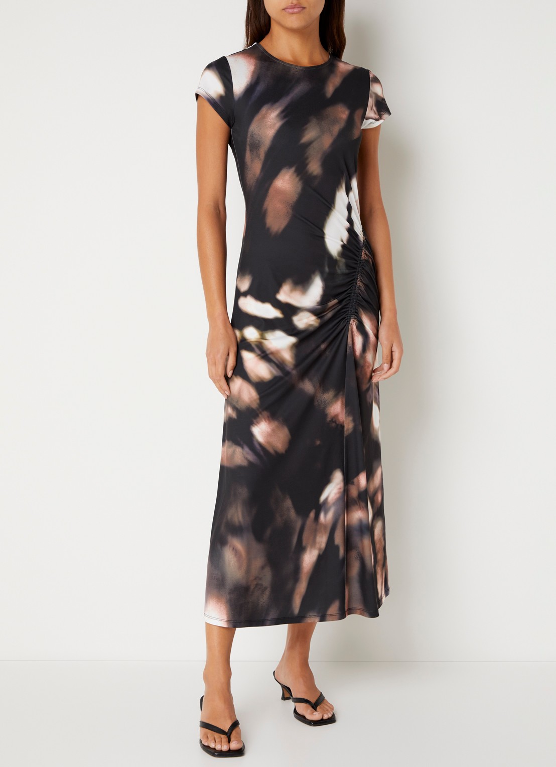 French Connection Josephine Maxine midi jurk met print - detail 2 zwart