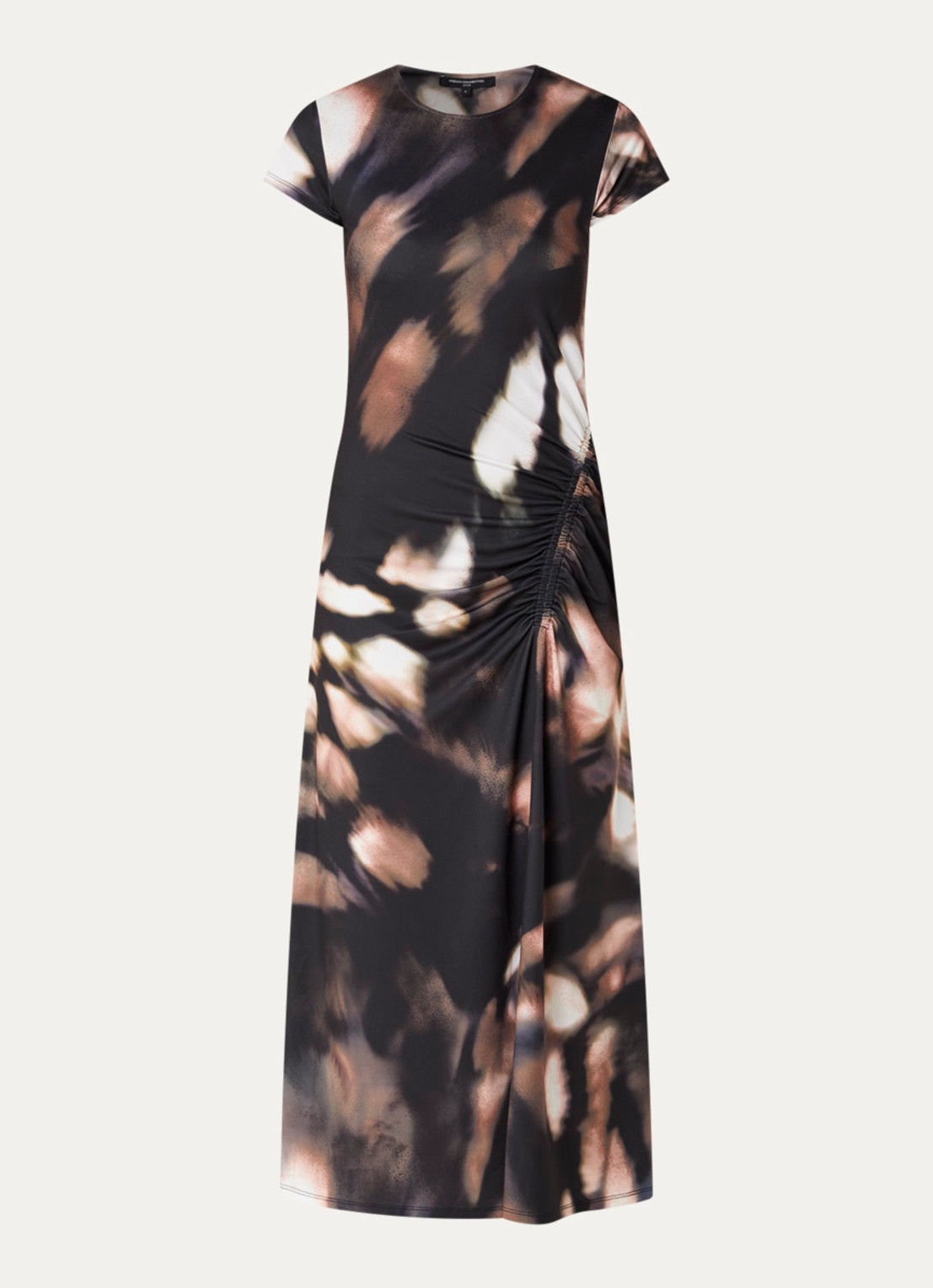 French Connection Josephine Maxine midi jurk met print - voorkant 3 zwart