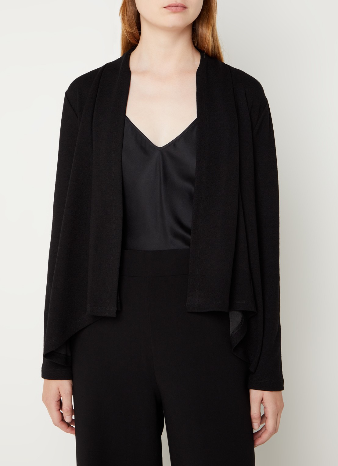 French Connection Josie openvallend vest met stretch - detail zwart