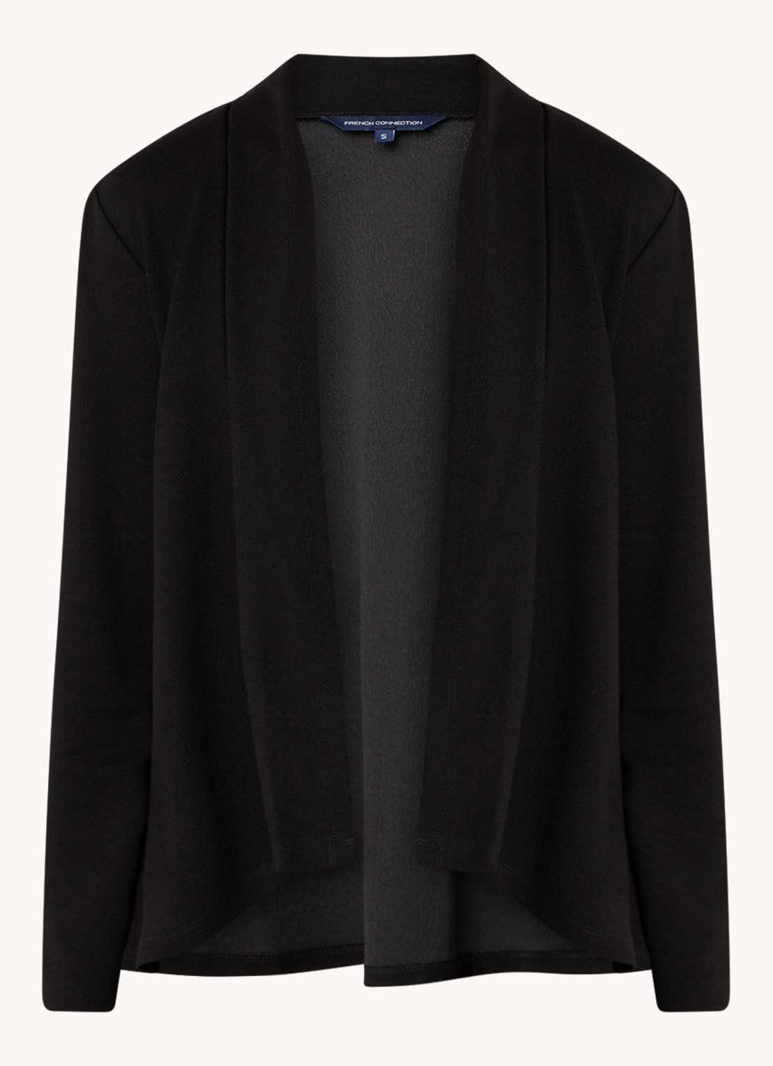 French Connection Josie openvallend vest met stretch - voorkant 2 zwart
