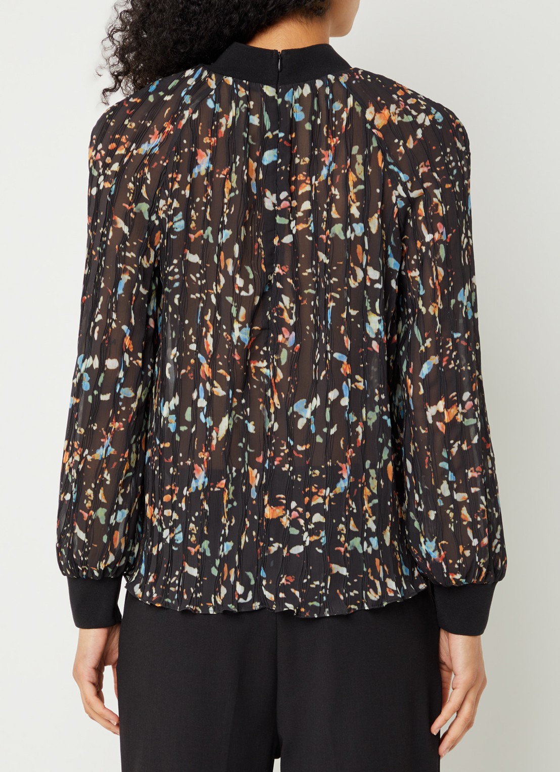 French Connection Kylie Claudette top met print - achterkant zwart