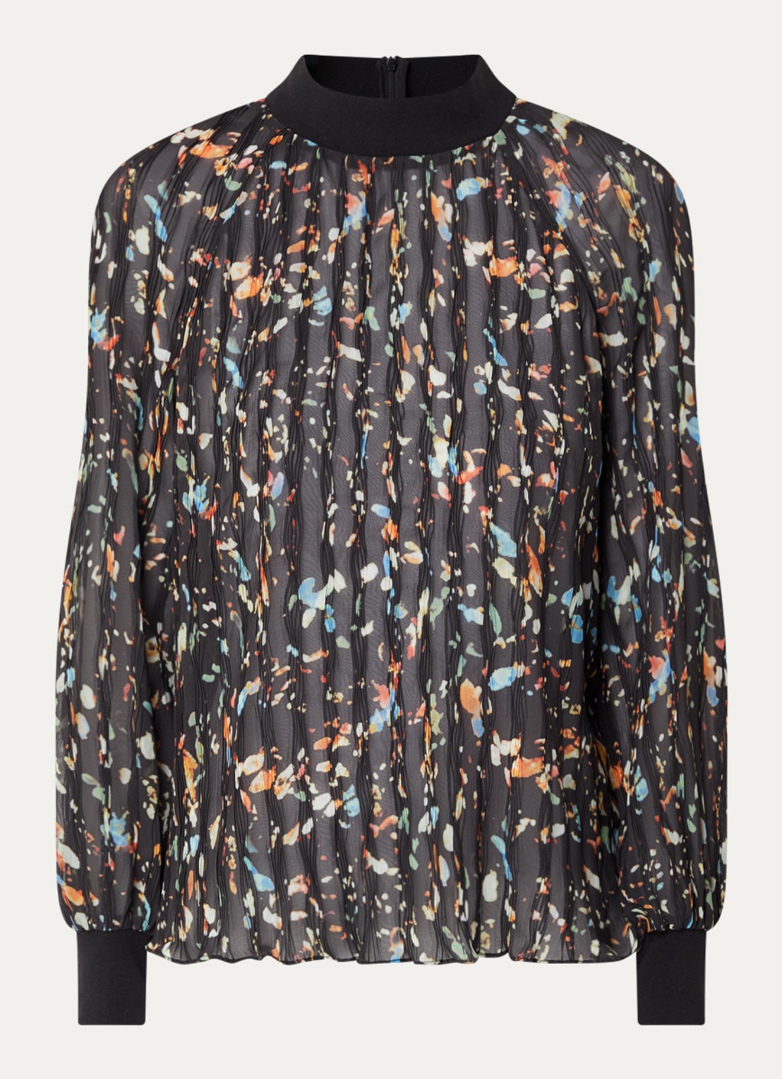 French Connection Kylie Claudette top met print - voorkant 2 zwart