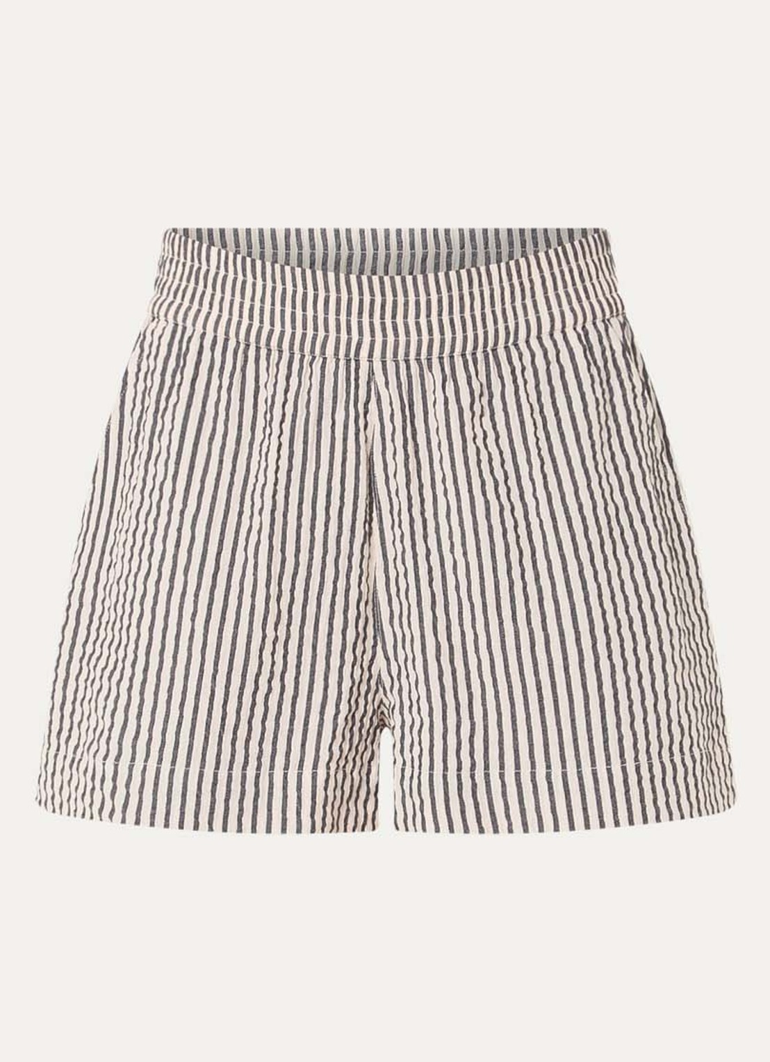 French Connection Lia high waist straight fit korte broek  - voorkant 2 beige