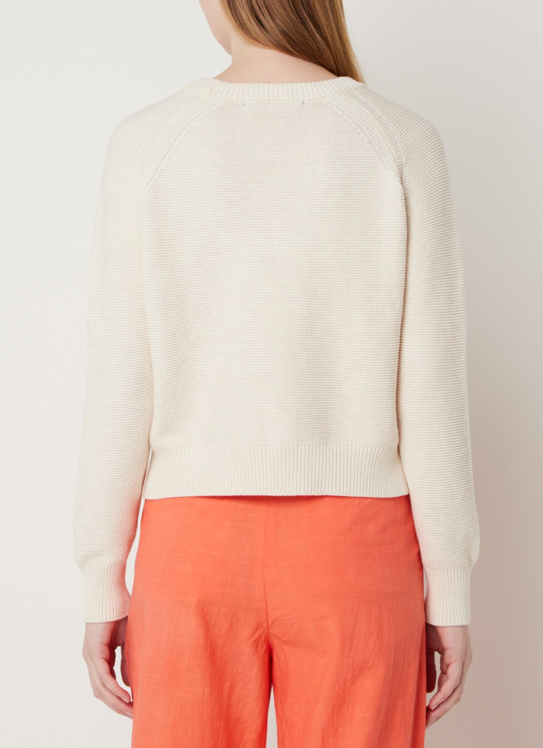 French Connection Lilly grofgebreide trui met stretch  - achterkant 4 beige