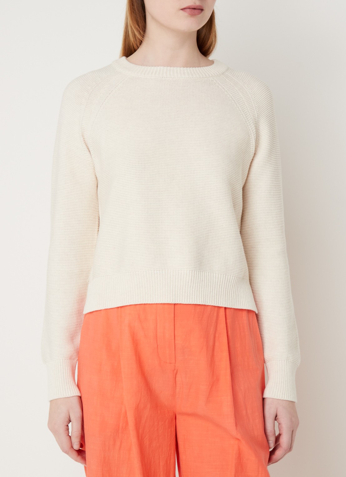 French Connection Lilly grofgebreide trui met stretch  - detail 3 beige