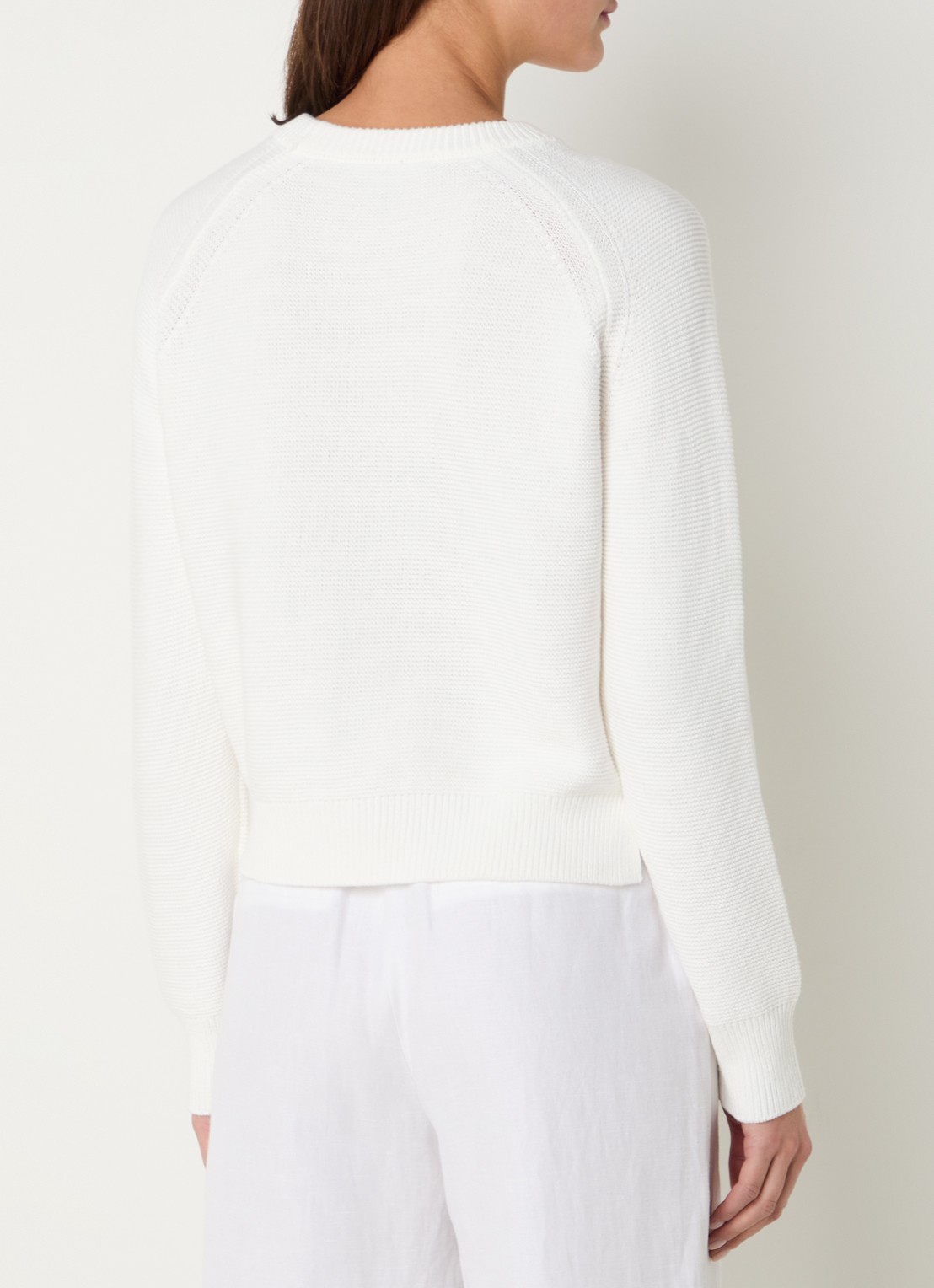 French Connection Lilly grofgebreide trui met stretch  - achterkant 2 wit