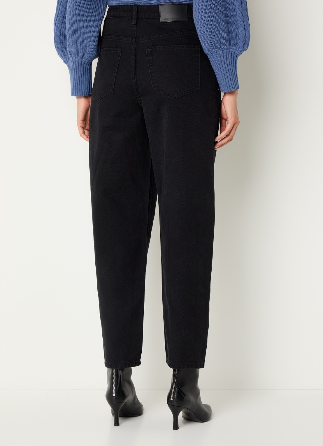 French Connection Loren high waist tapered jeans met gekleurde wassing - achterkant 5 antraciet