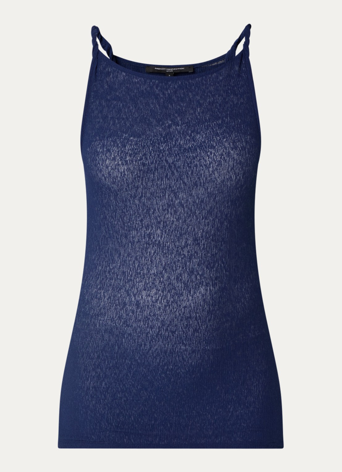 French Connection Meera semi-transparante tanktop - voorkant 2 donkerblauw