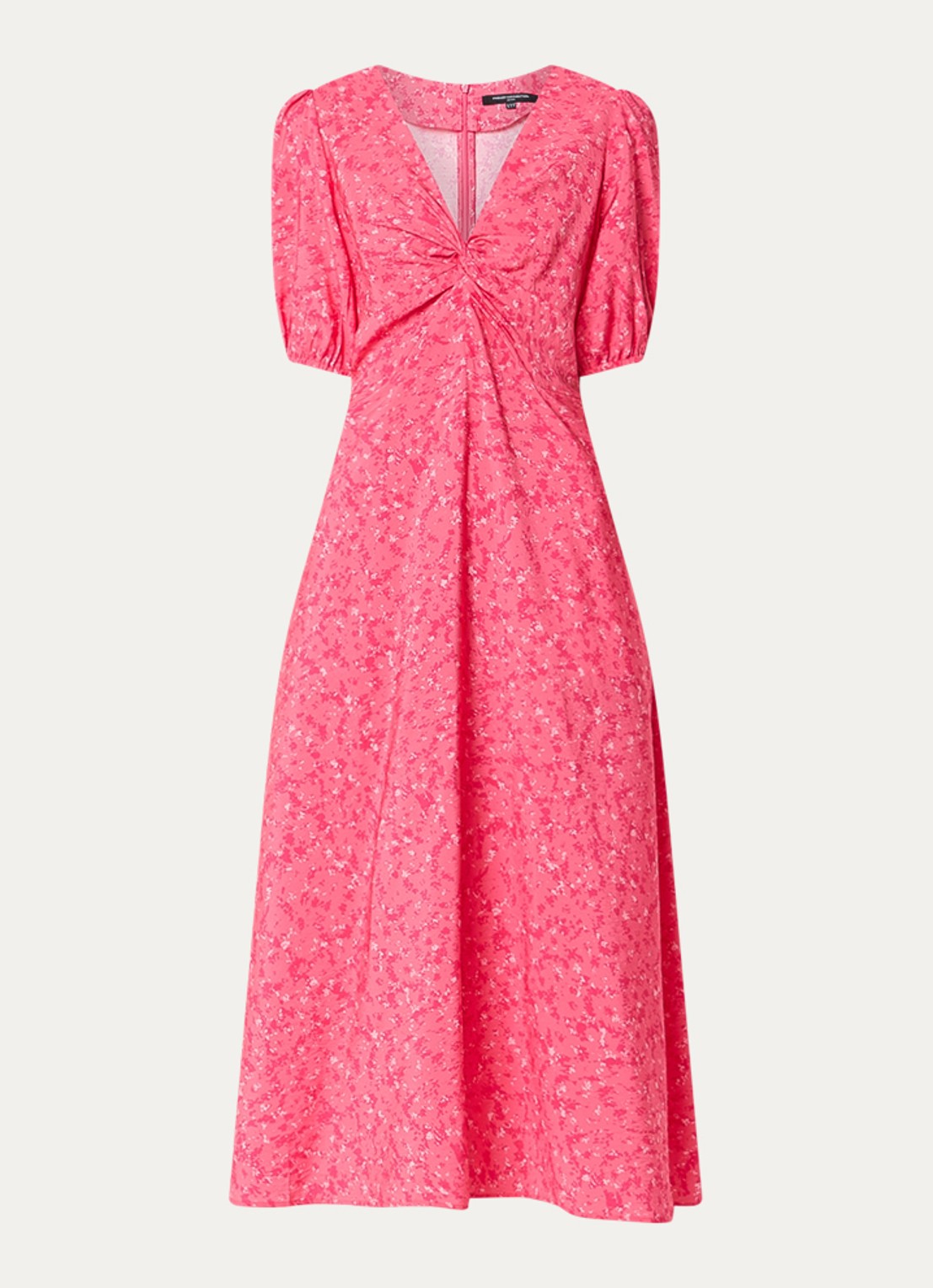 French Connection Melissa midi jurk met print - voorkant donkerroze