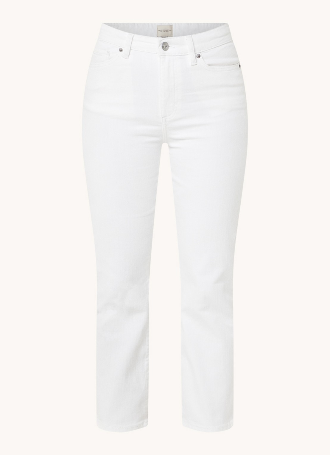 French Connection Mid waist straight leg cropped jeans met gekleurde wassing - voorkant wit