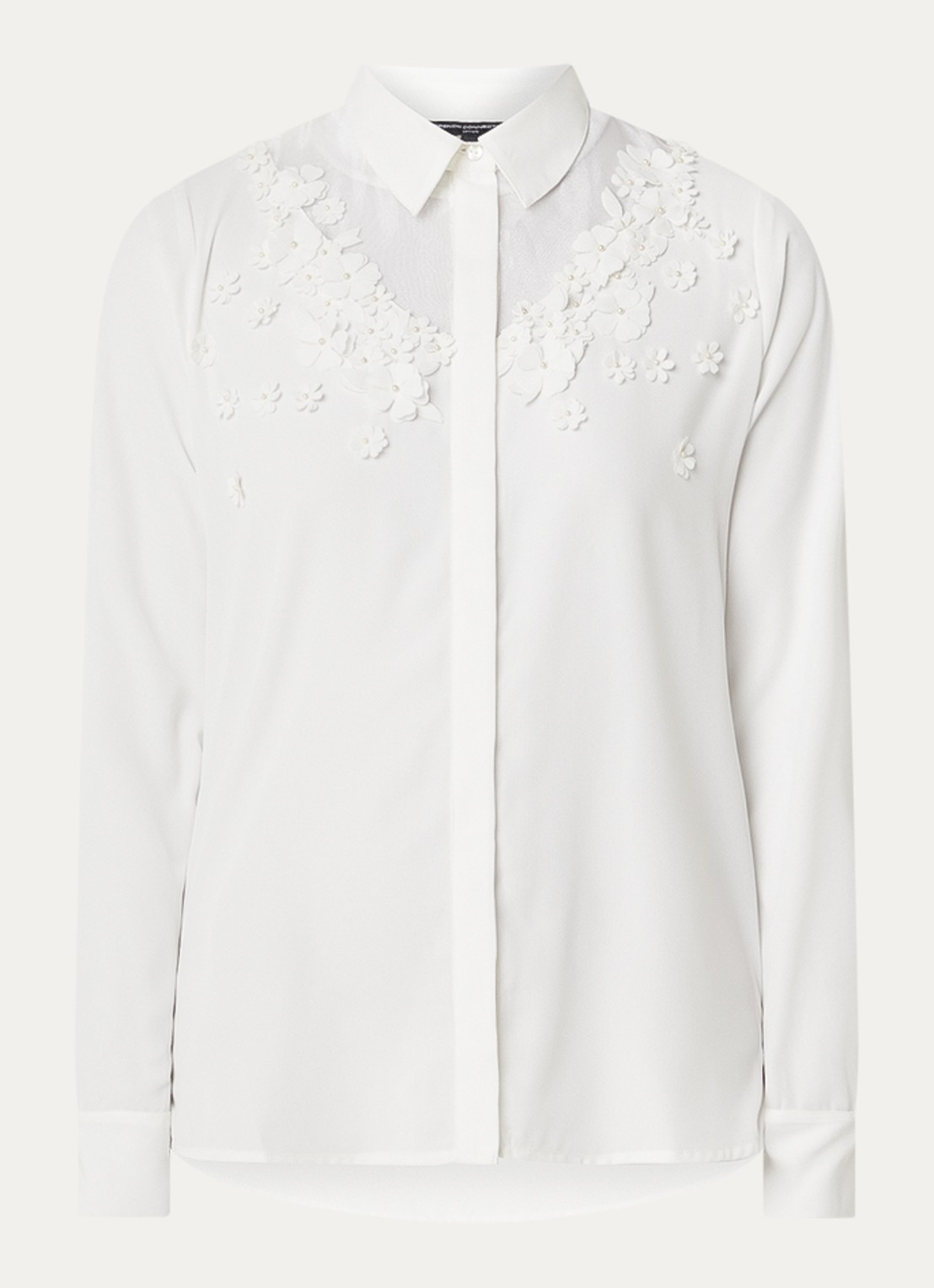 French Connection Milla blouse met borduring - voorkant wit