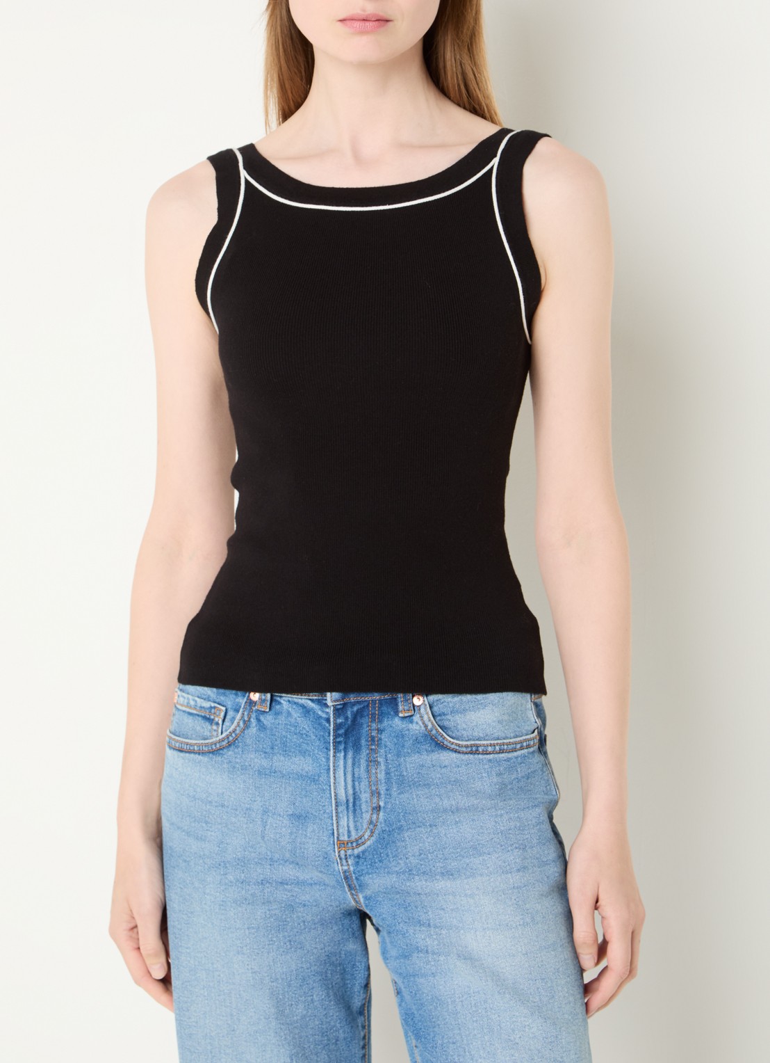 French Connection Mozza top met stretch - detail 2 zwart