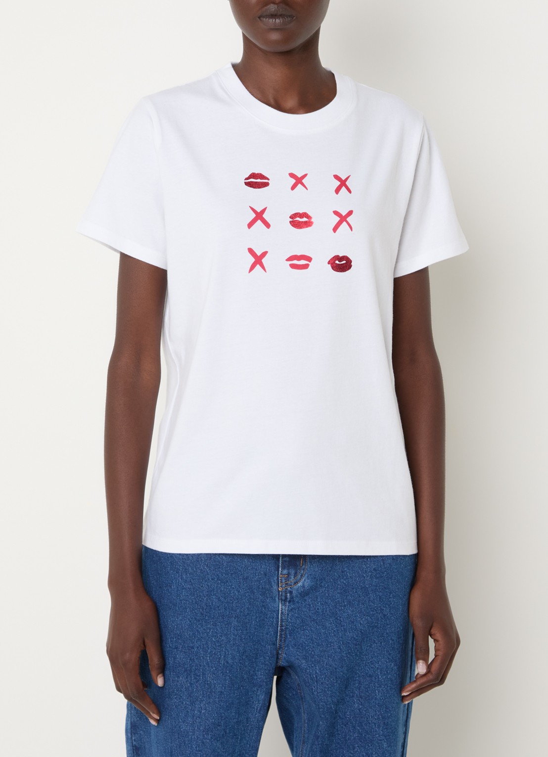 French Connection Noughts And Kisses T-shirt met print - detail wit