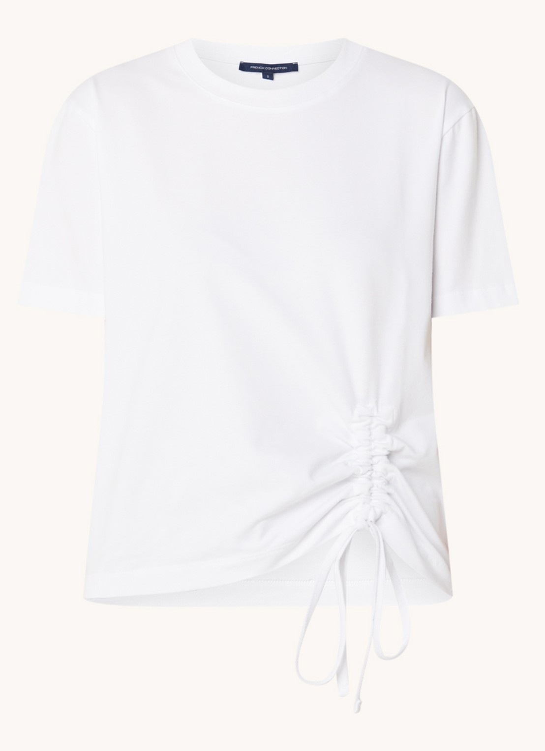 French Connection Rallie t-shirt met rijgdetail - voorkant 3 wit