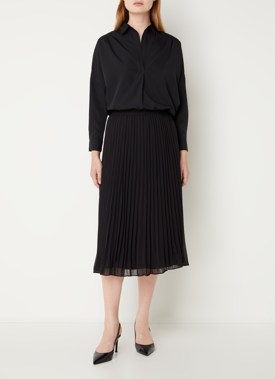 French Connection Rhodes oversized tuniek - voorkant 3 zwart