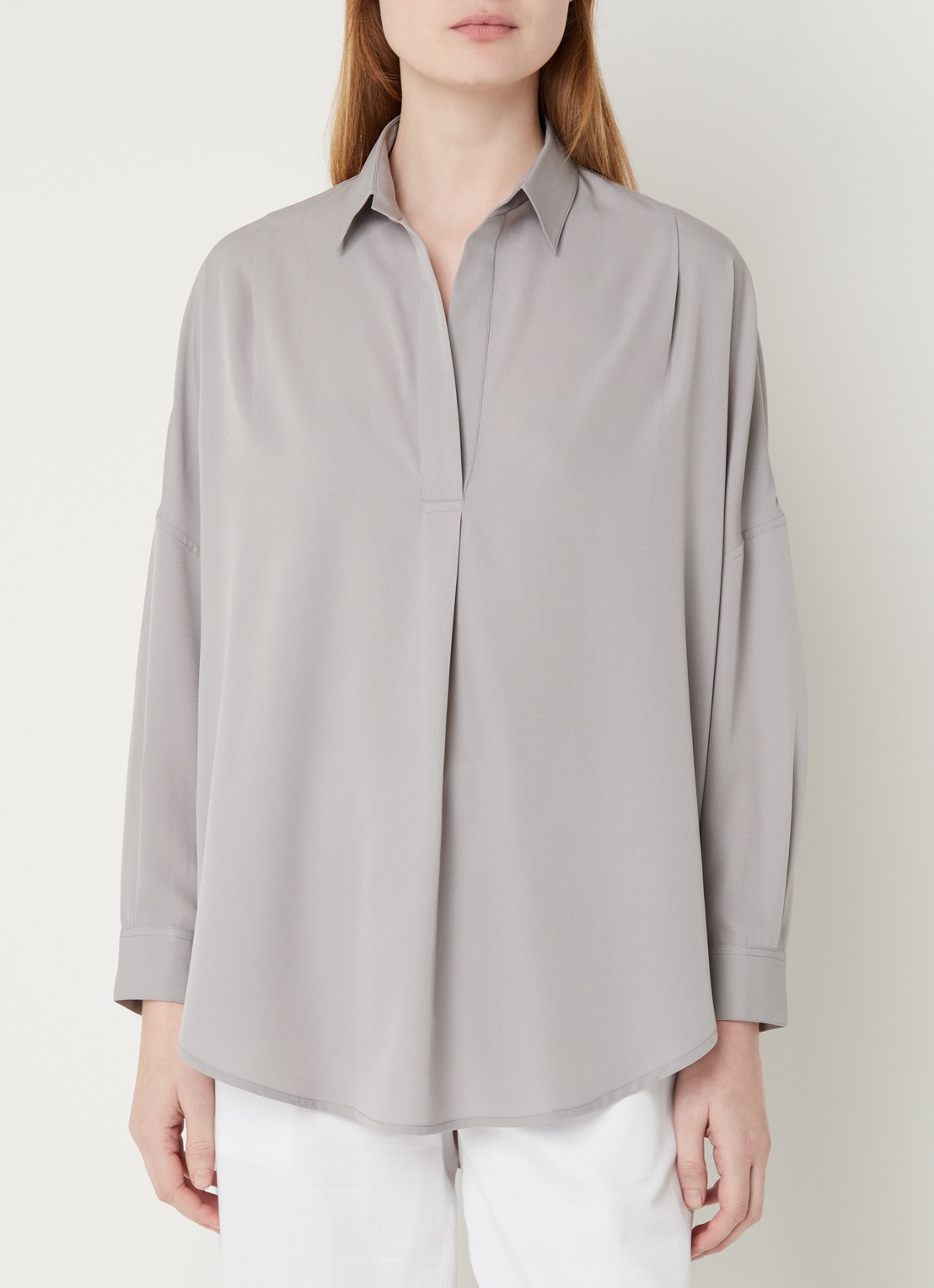 French Connection Rhodes oversized tuniek - detail lichtgrijs