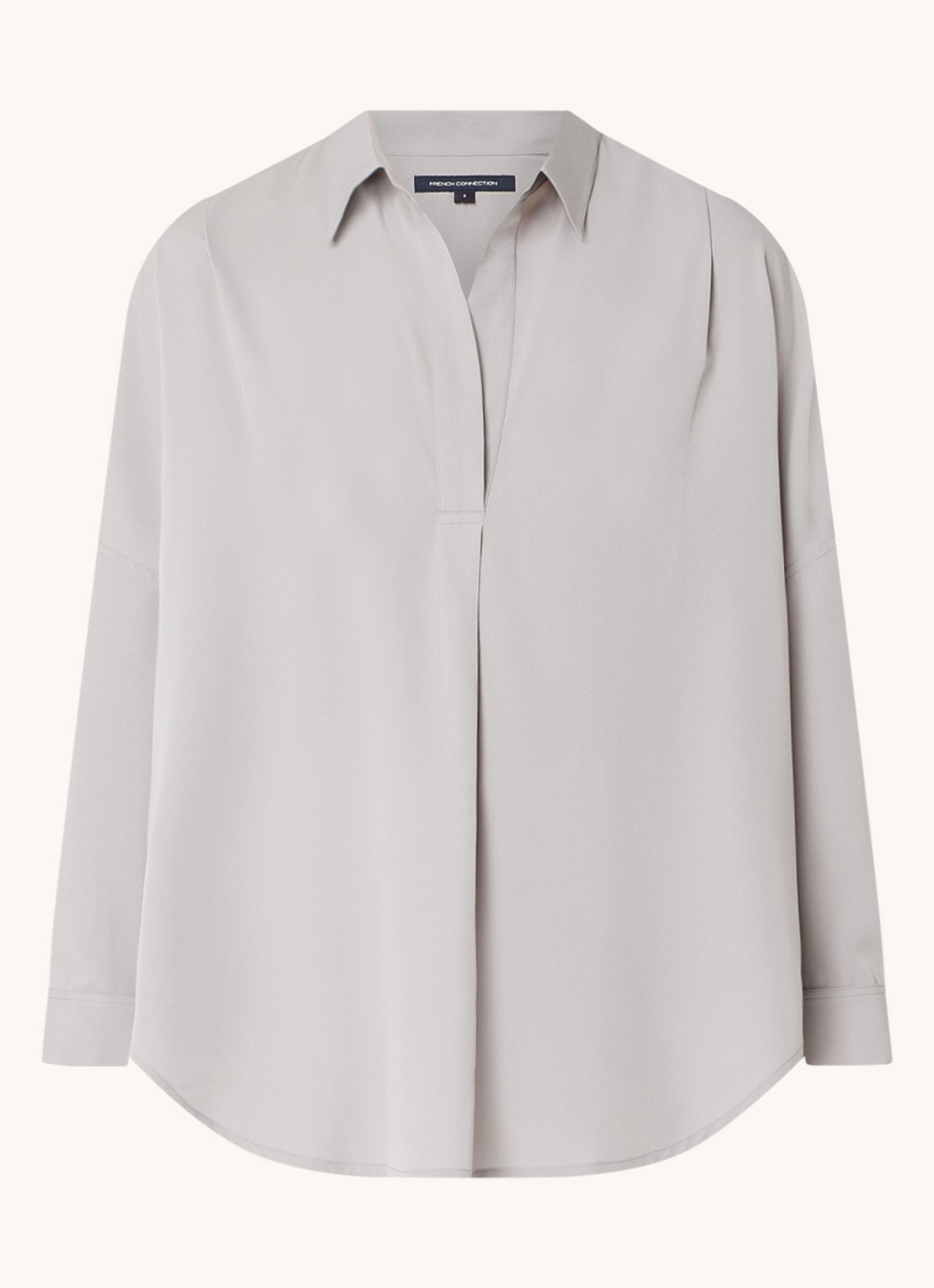 French Connection Rhodes oversized tuniek - voorkant 2 lichtgrijs