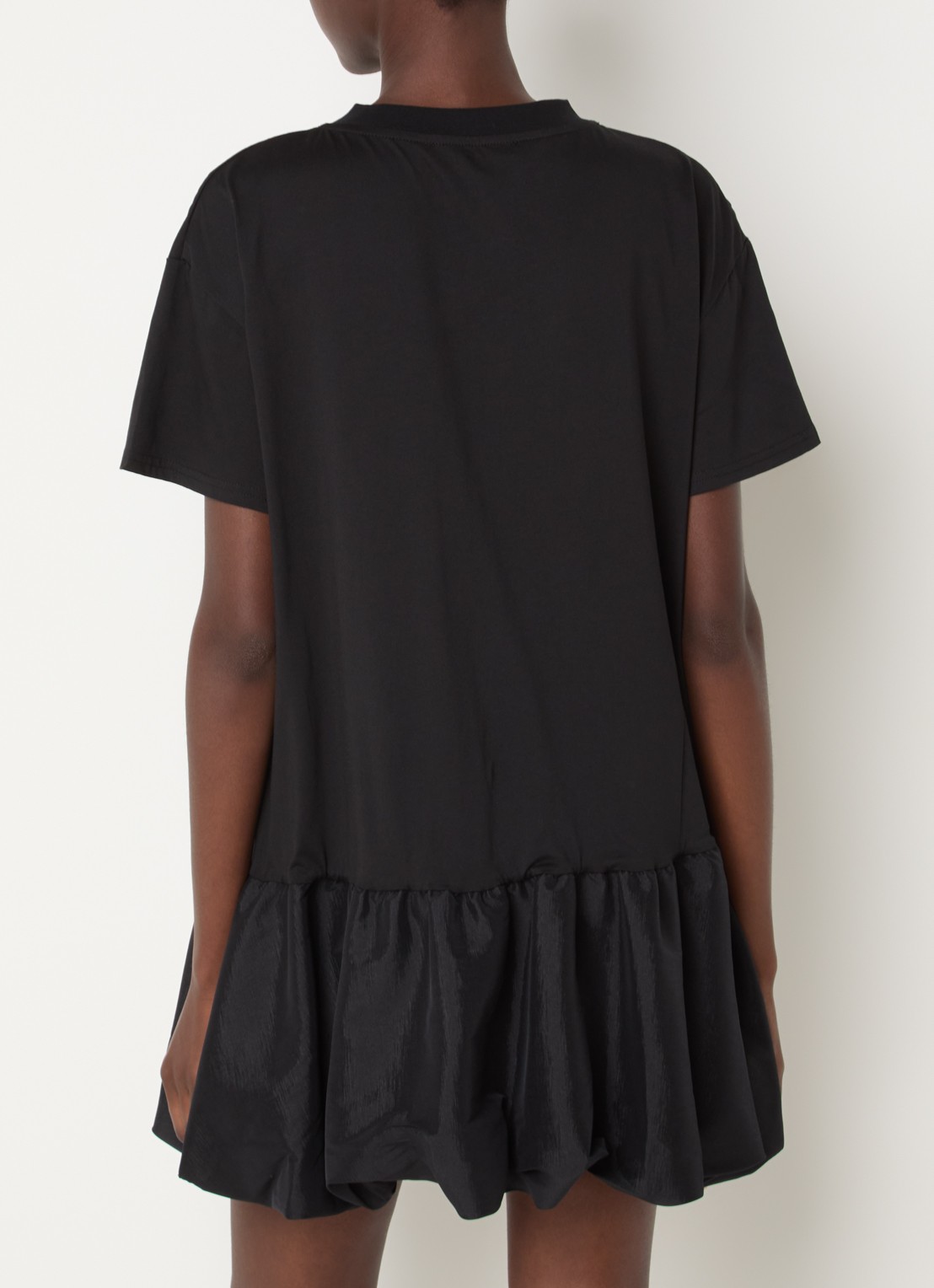 French Connection Sivine mini jurk met peplum - achterkant 4 zwart