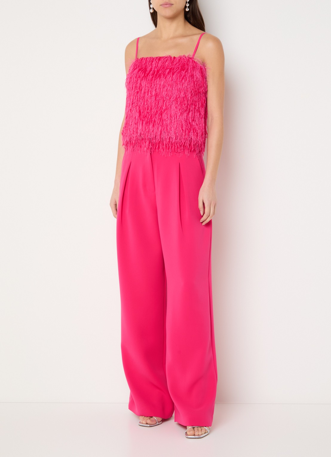 French Connection Sonia top met structuur - voorkant 2 fuchsia