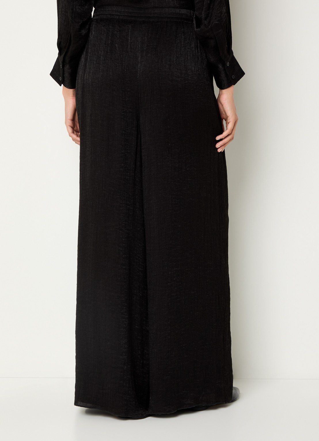 French Connection Terry high waist wide fit pantalon - achterkant 4 zwart