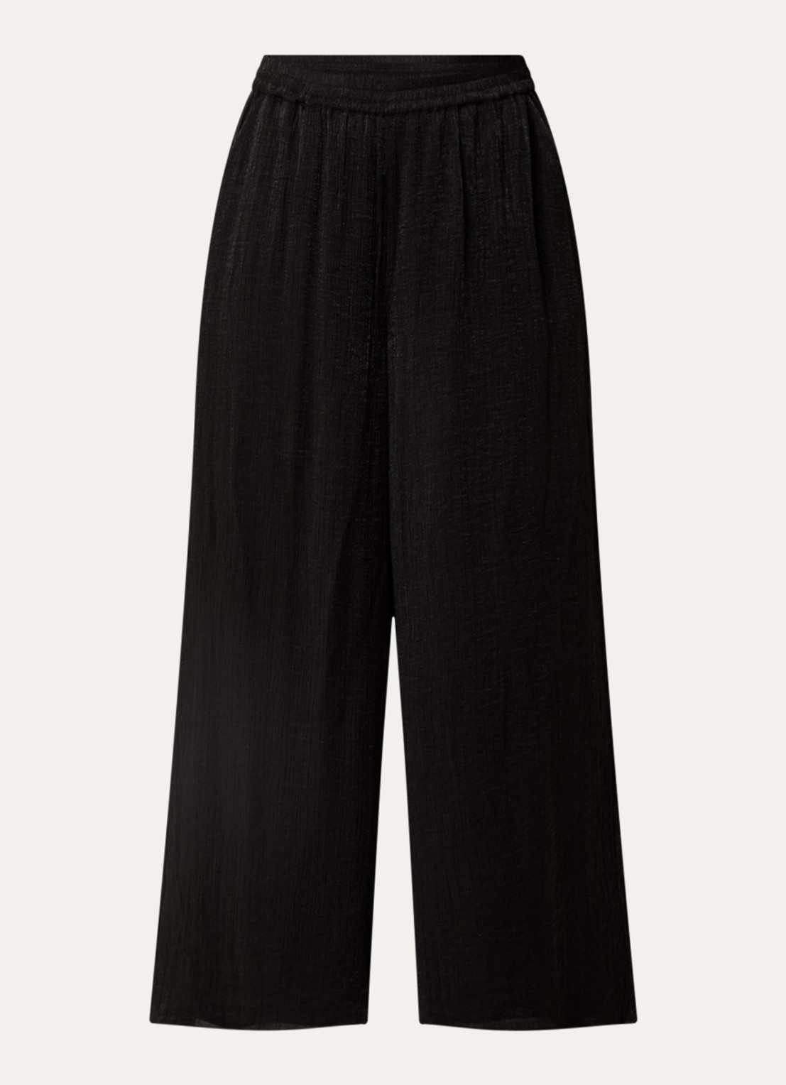 French Connection Terry high waist wide fit pantalon - voorkant zwart