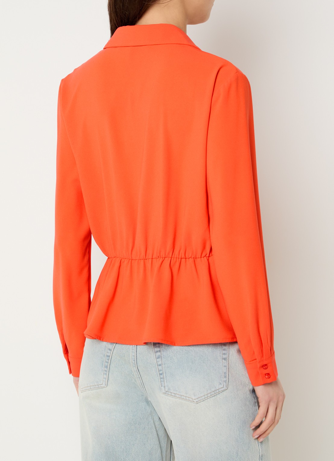 French Connection Thelma blouse met plooidetail - achterkant 4 orange
