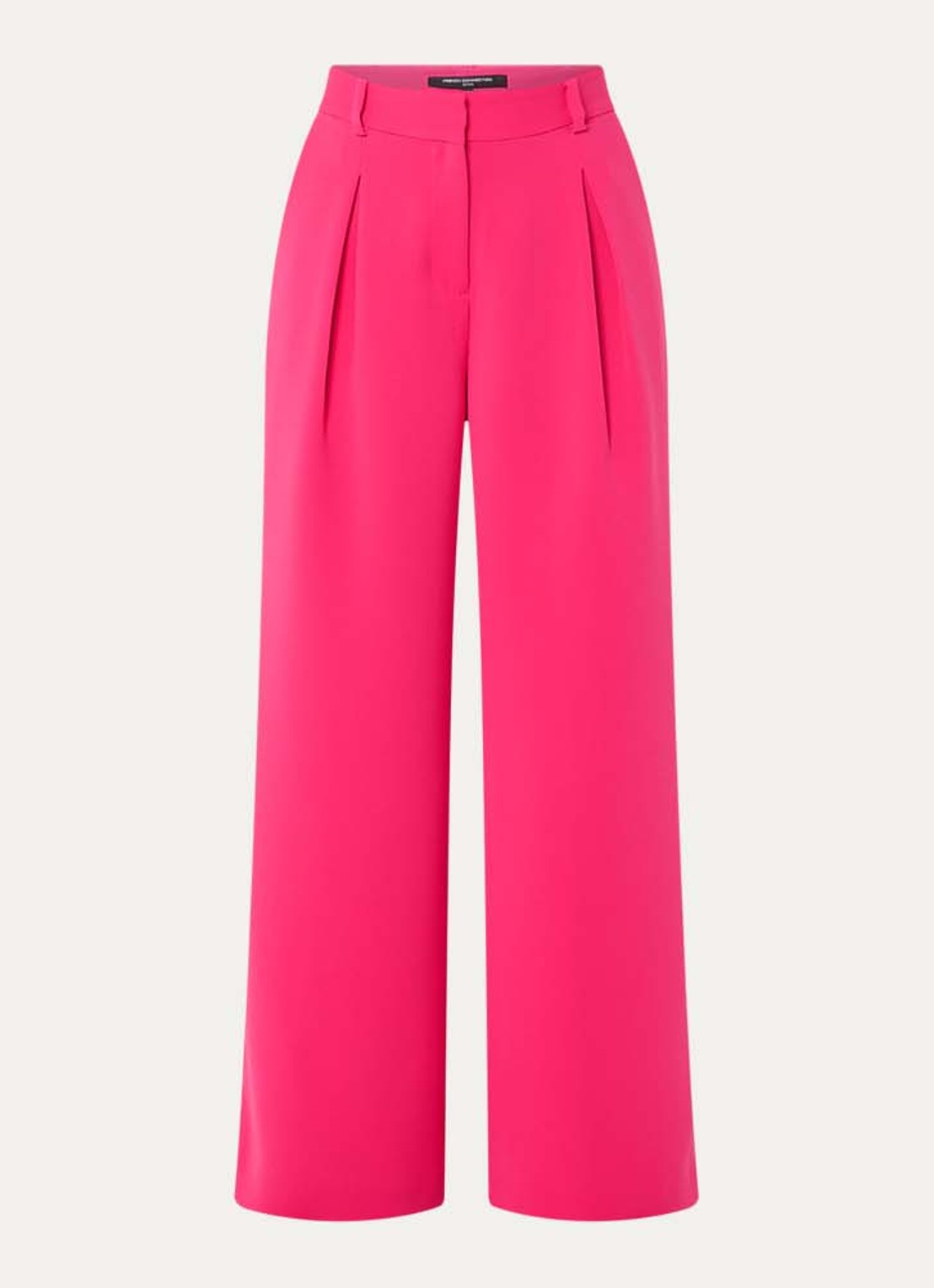French Connection Tiana high waist wide fit pantalon met steekzakken - voorkant fuchsia