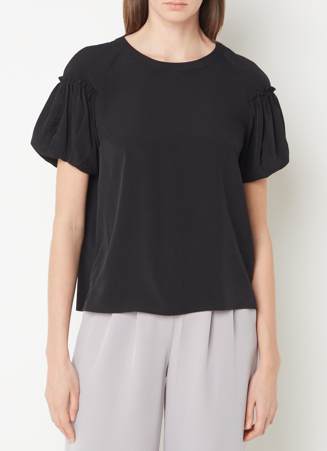 French Connection Top met pofmouw - detail 4 zwart