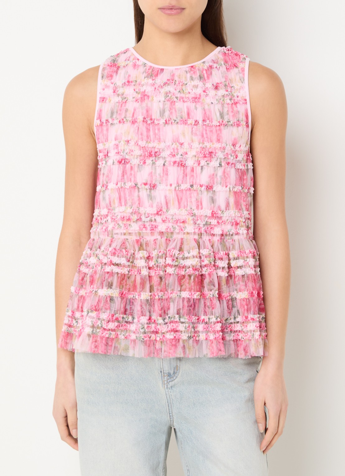 French Connection Vanessa top met bloemenprint - detail 4 roze