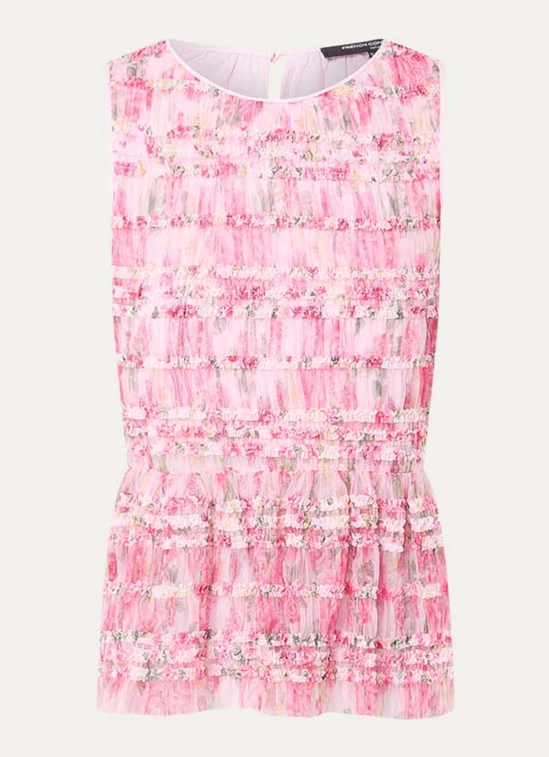 French Connection Vanessa top met bloemenprint - voorkant roze