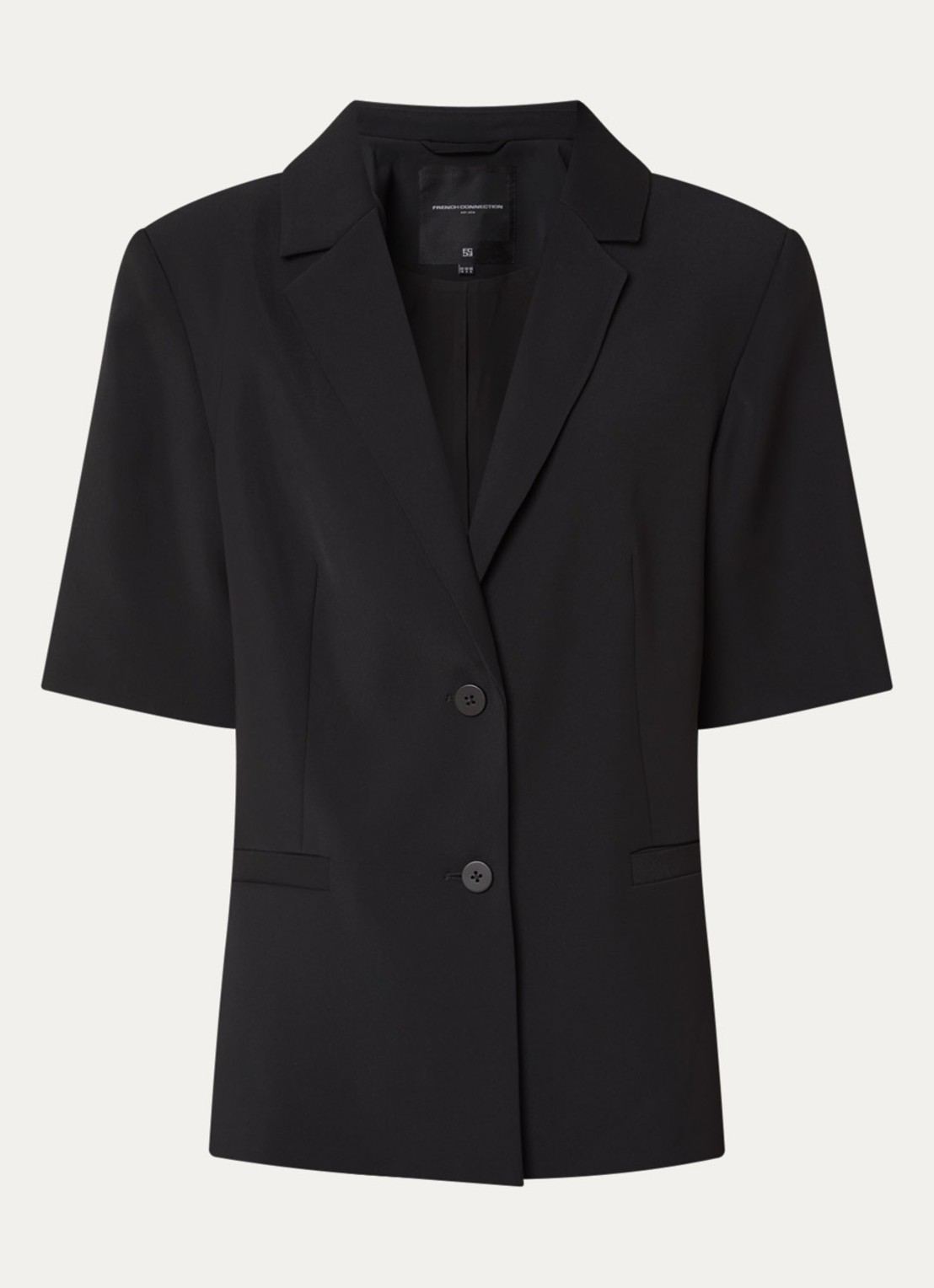 French Connection Vinnie blazer met paspelzakken - voorkant zwart