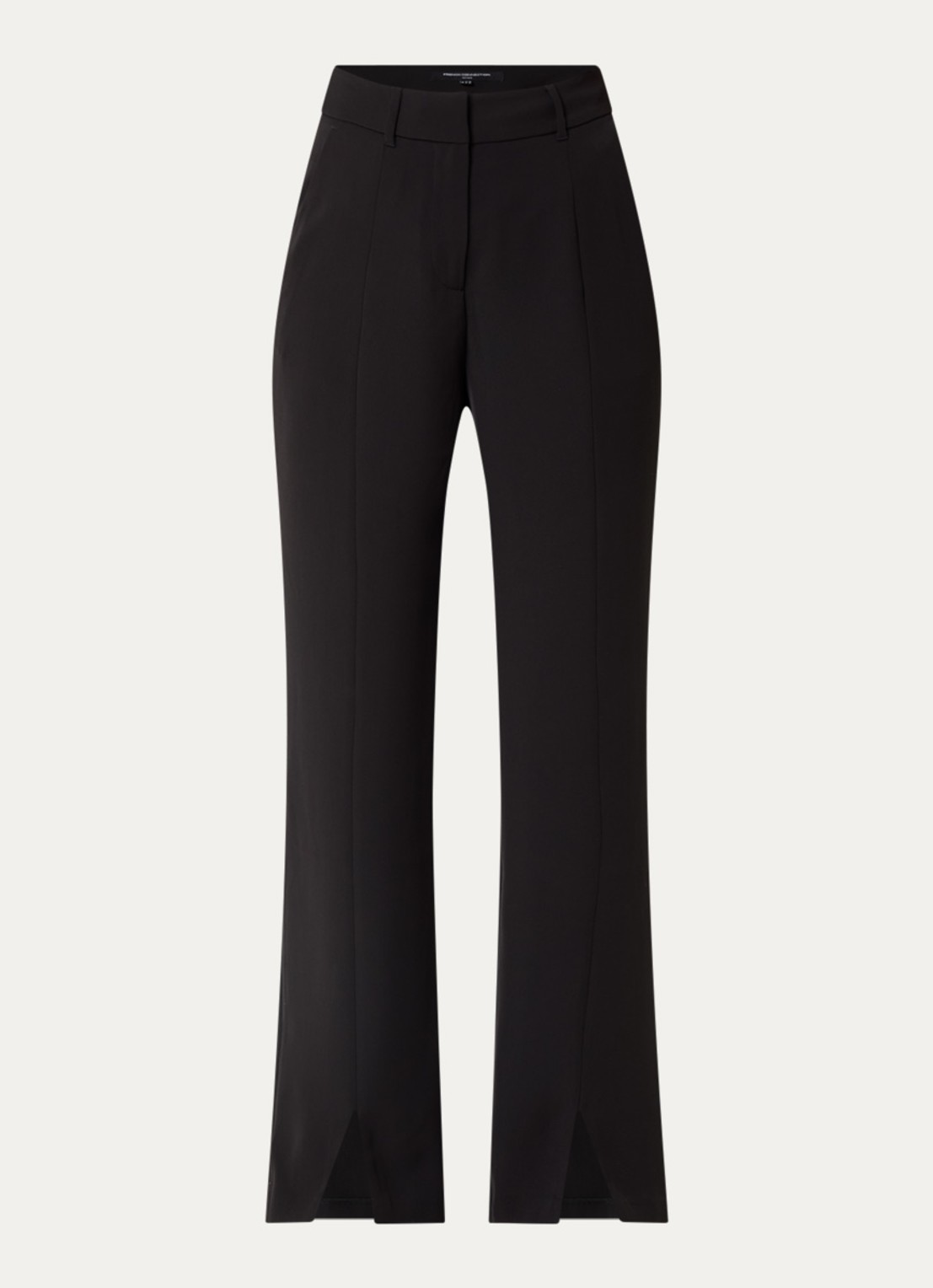 French Connection Vinnie flared fit pantalon met steekzakken - voorkant zwart