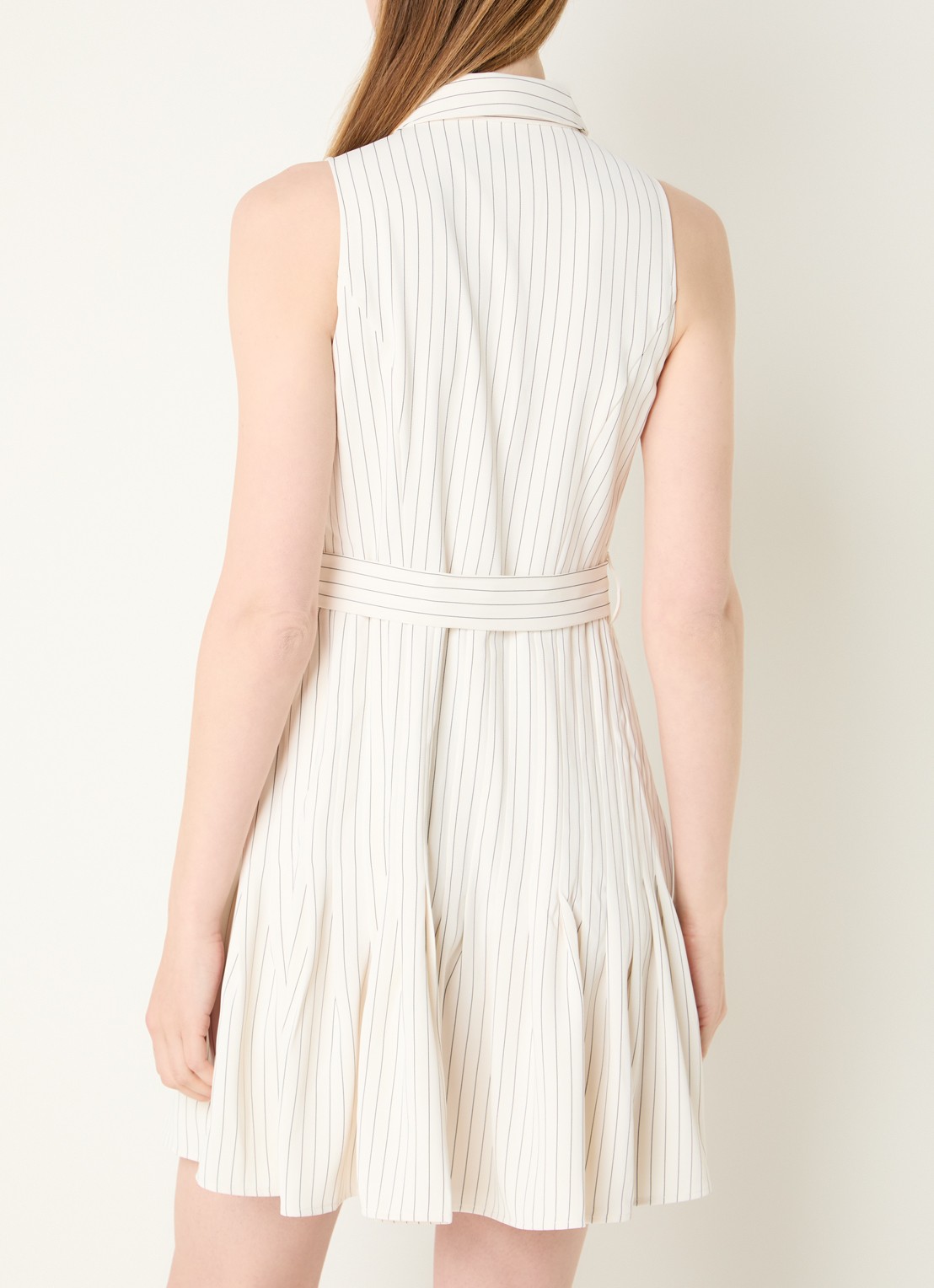 French Connection Vinnie mini blousejurk met streepprint - achterkant 2 creme