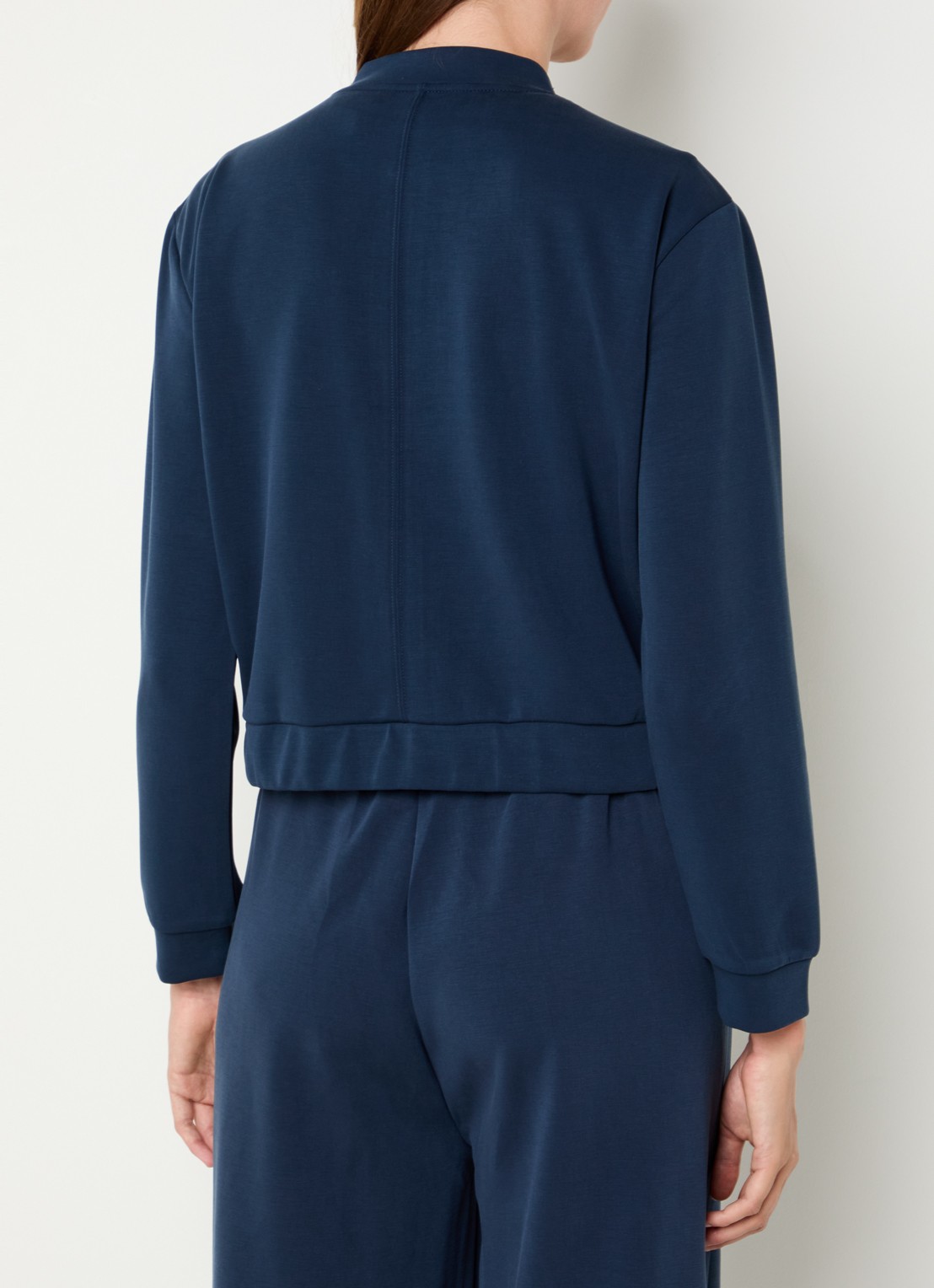 French Connection Wren bomberjack van jersey met steekzakken - achterkant 4 indigo