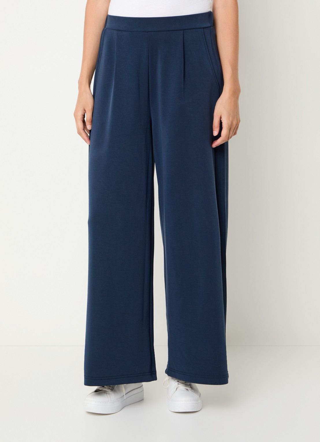 French Connection Wren high waist wide fit pantalon met steekzakken - detail indigo