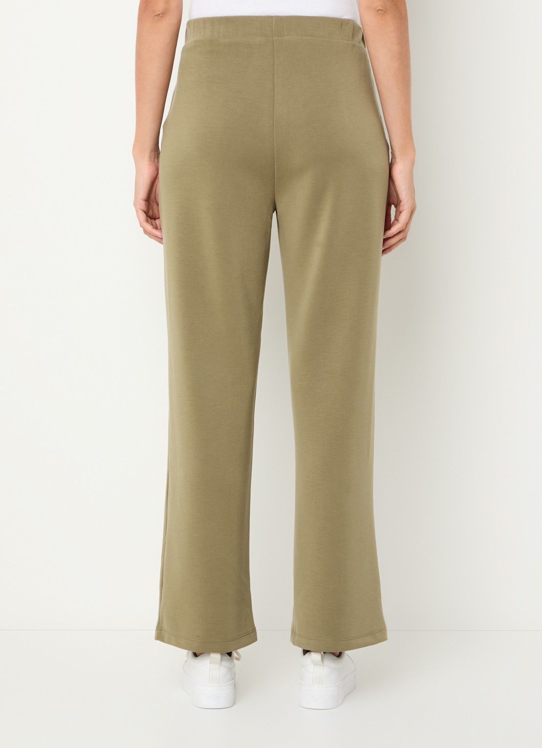 French Connection Wren high waist wide fit pantalon met steekzakken - achterkant 2 mosgroen