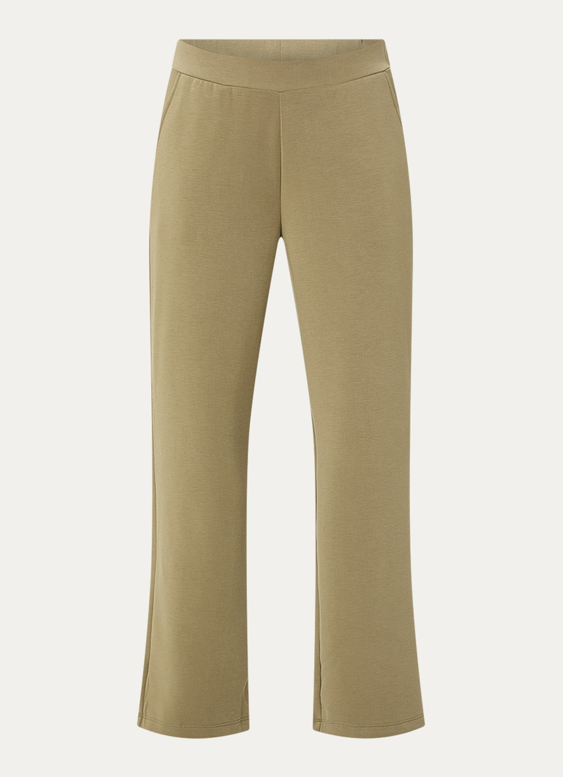 French Connection Wren high waist wide fit pantalon met steekzakken - voorkant 3 mosgroen