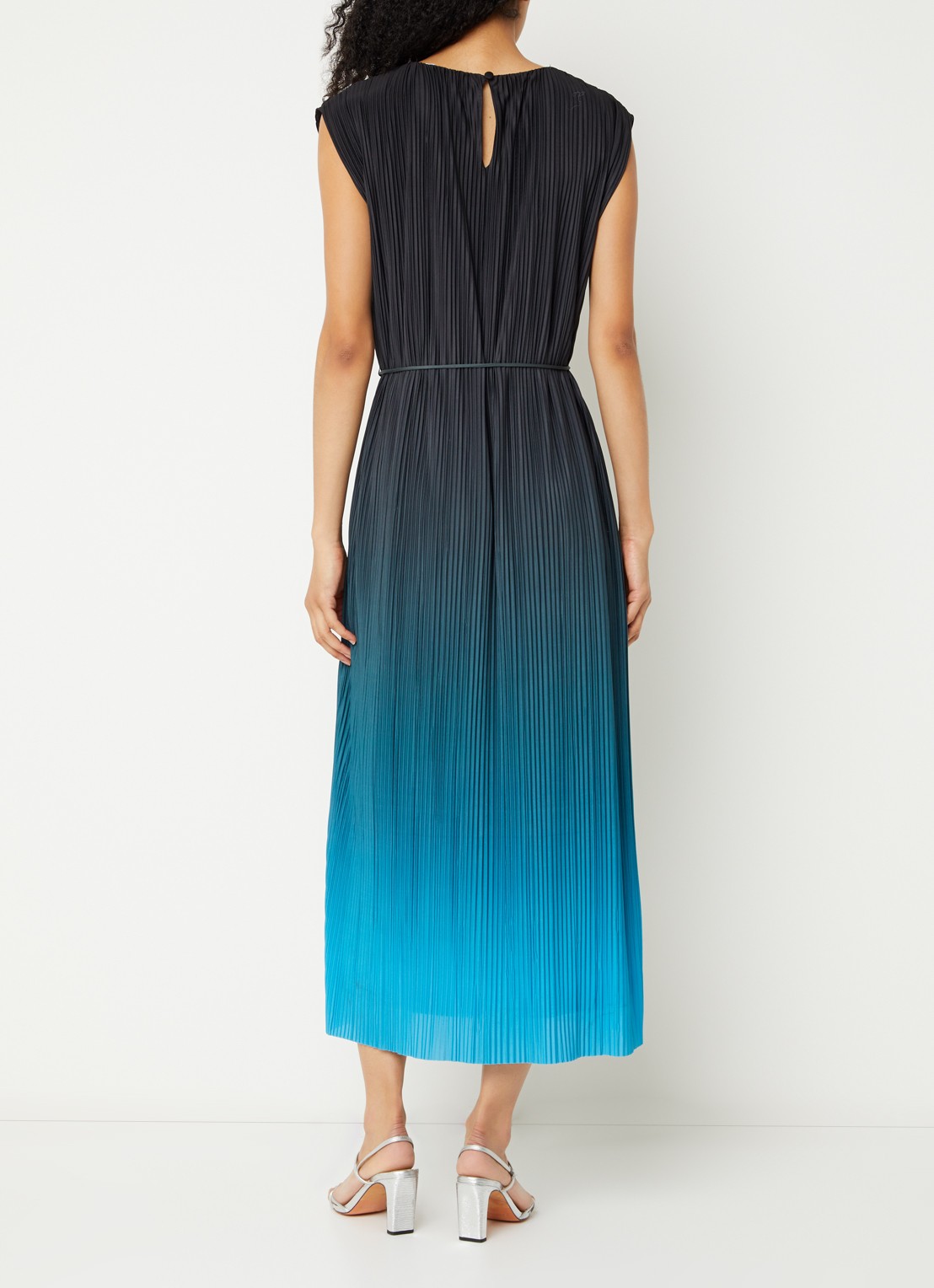 French Connection Xena midi jurk met dip-dye dessin - achterkant 2 zwart