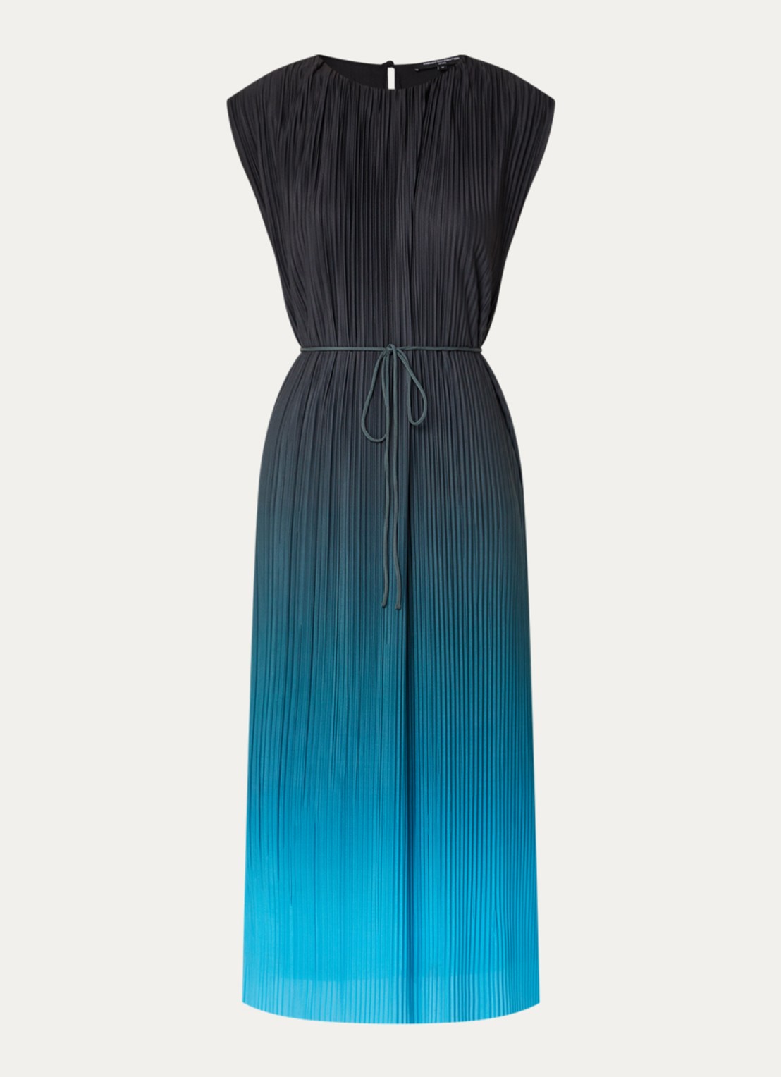French Connection Xena midi jurk met dip-dye dessin - voorkant 3 zwart