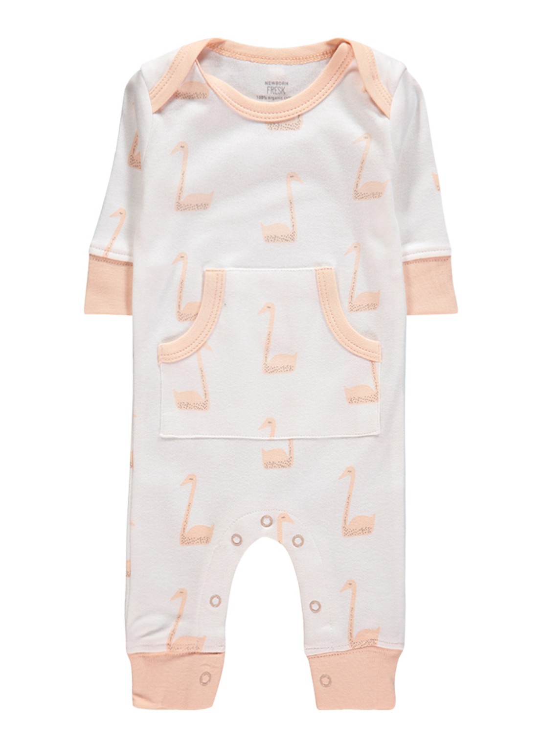 Fresk Babypak met print en steekzakken - voorkant lichtroze