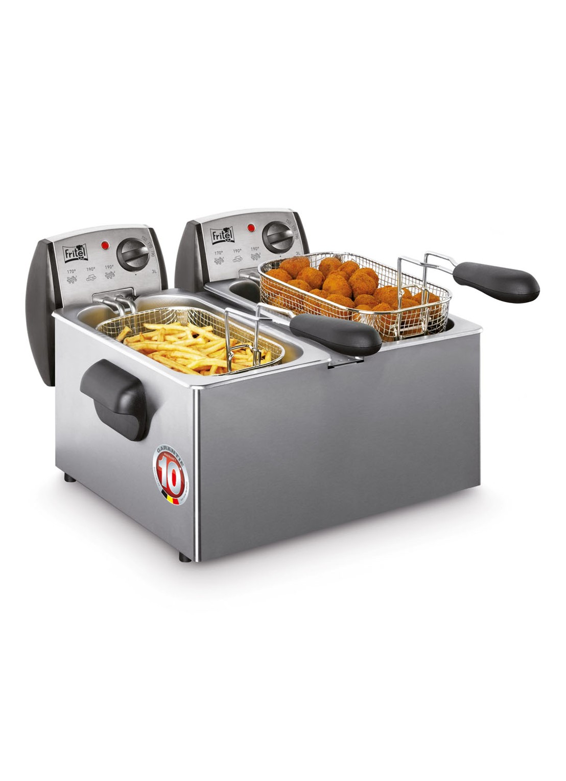 Fritel Duo friteuse FR1850 141056 - voorkant roestvrijstaal