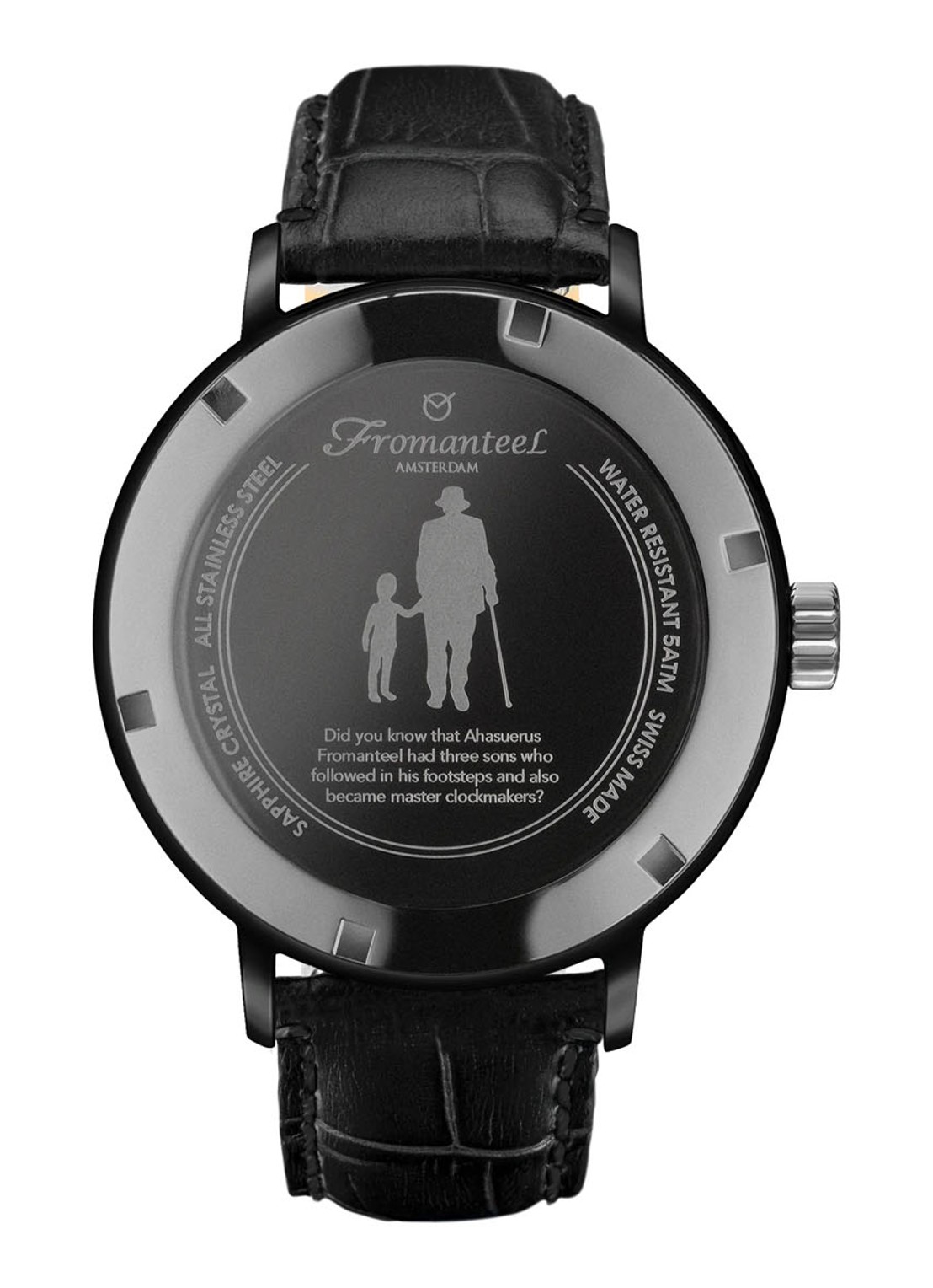 Fromanteel Generations Day Date horloge GS-0805-004 - voorkant 2 zwart