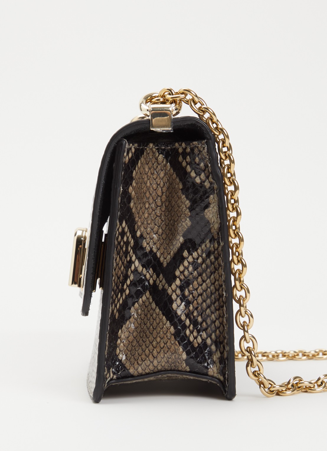 FURLA 1927 Mini crossbodytas van geitenleer met slangenprint - detail 4 grijs