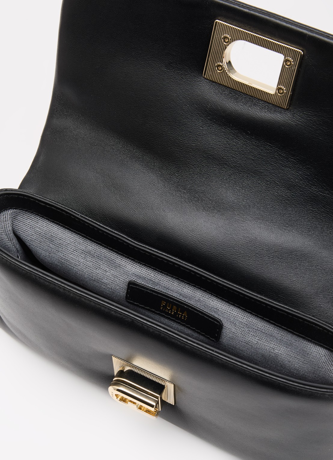 FURLA 1927 Mini crossbodytas van leer - detail 2 zwart