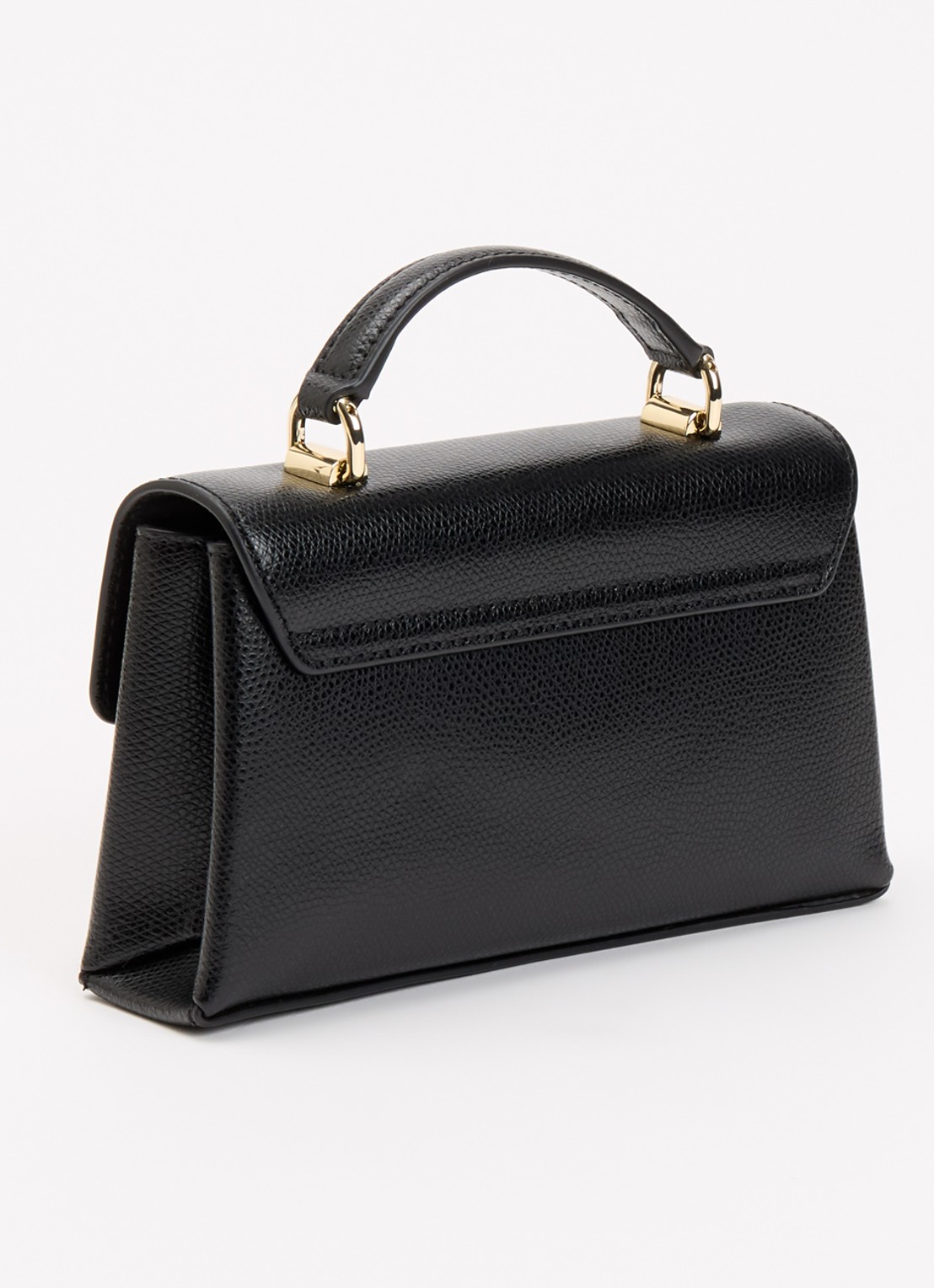 FURLA 1927 Mini handtas van leer met structuur - achterkant 2 zwart
