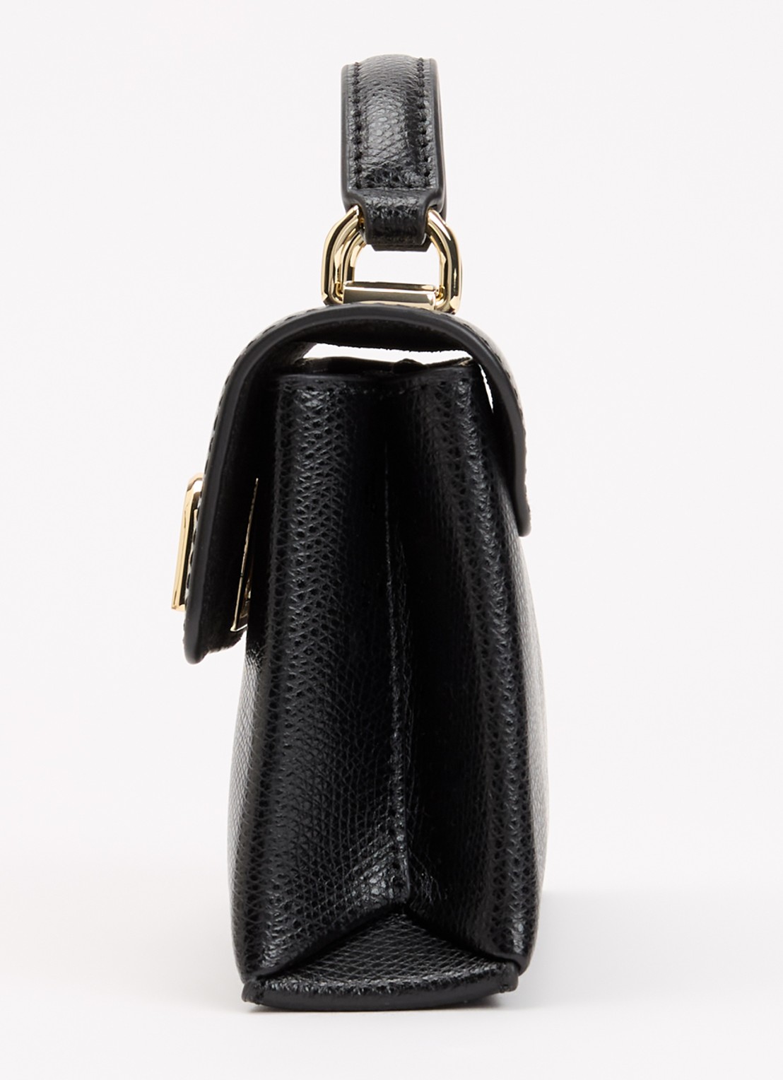 FURLA 1927 Mini handtas van leer met structuur - detail 4 zwart