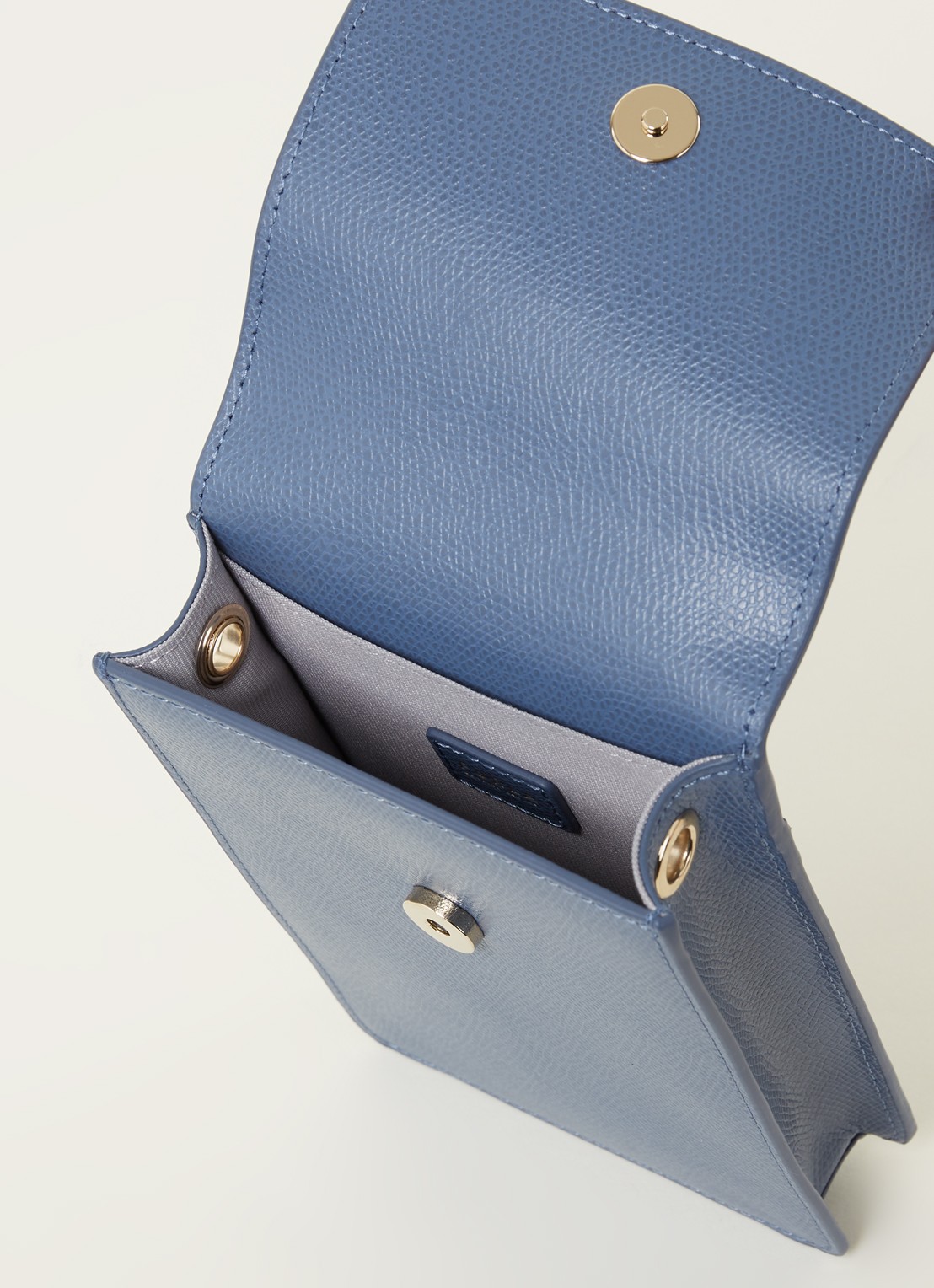 FURLA 1927 Mini Vertical crossbodytas van leer - detail 2 blauw