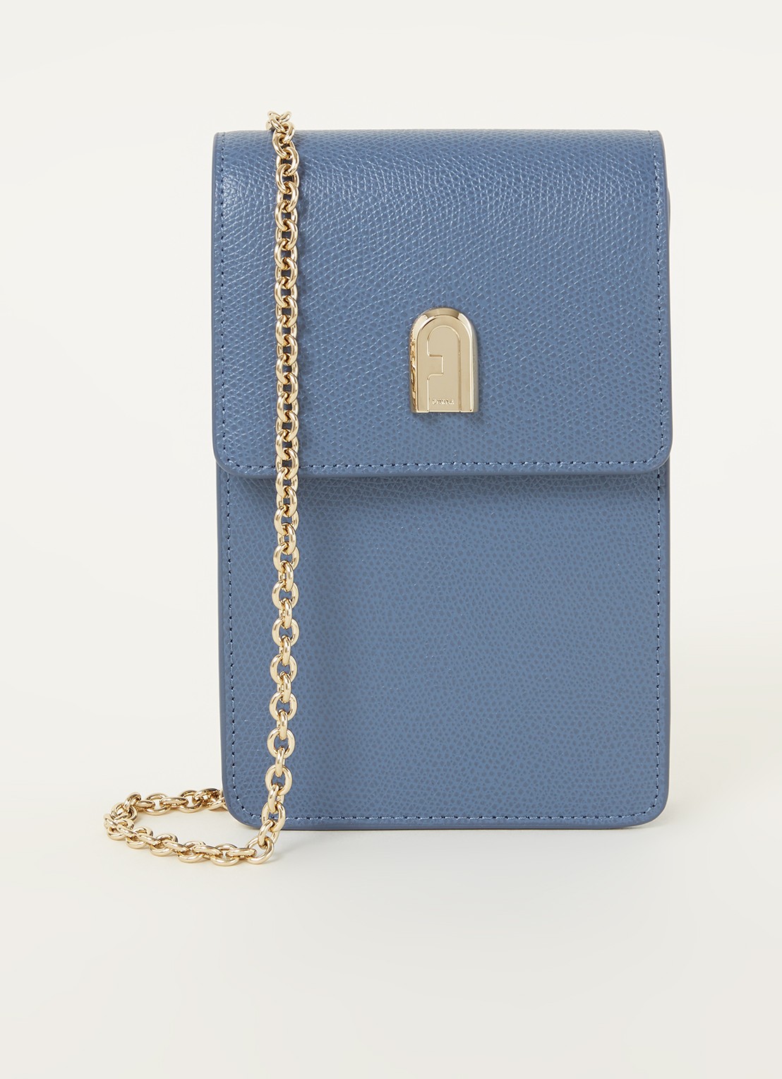 FURLA 1927 Mini Vertical crossbodytas van leer - voorkant 4 blauw