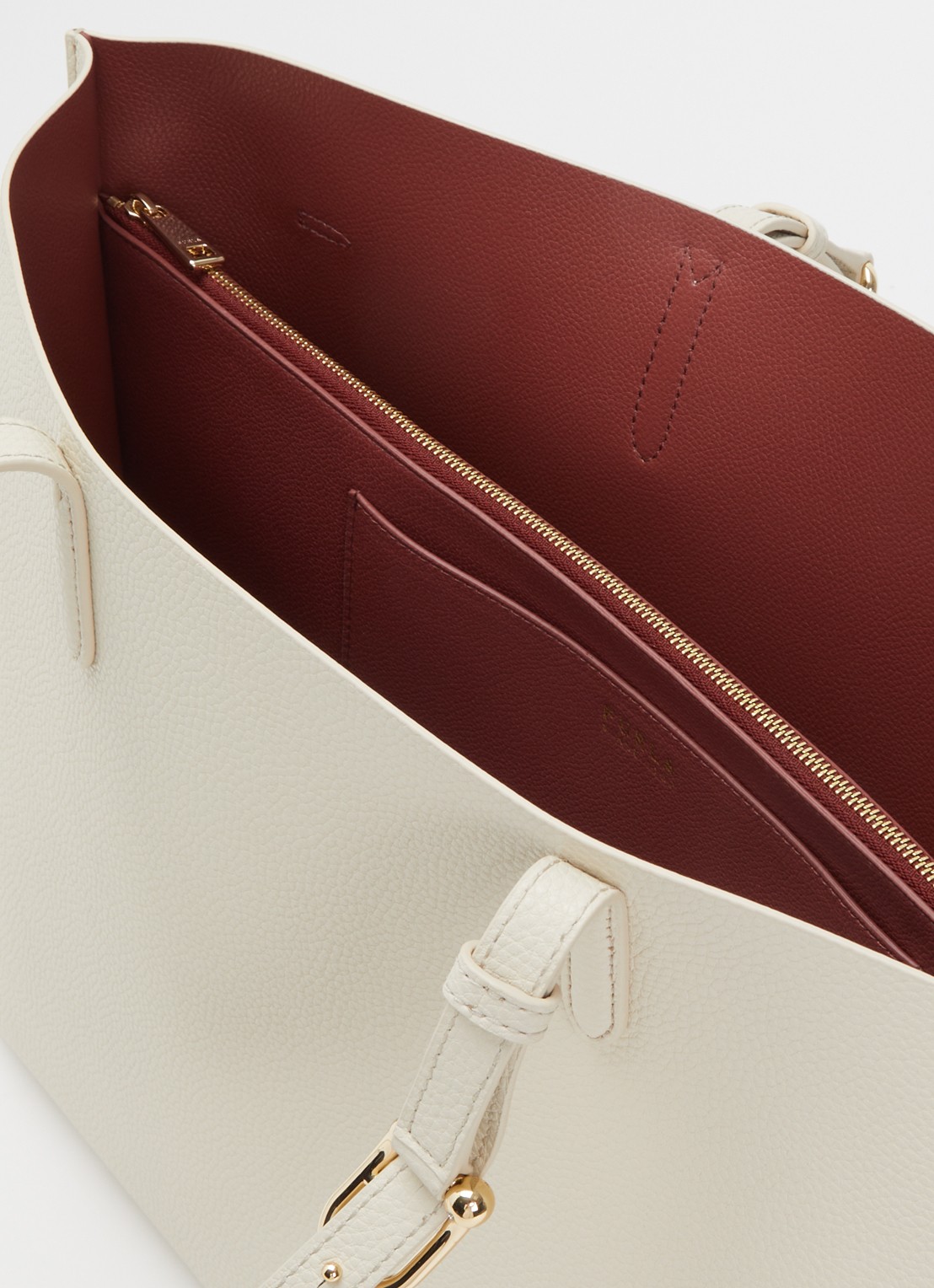 FURLA Ava L schoudertas van kalfsleer - detail 2 creme