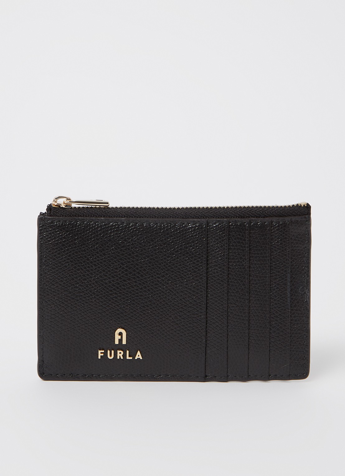 FURLA Camelia M pasjeshouder van leer - voorkant 2 zwart